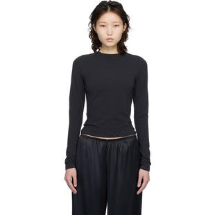 SKIMS 女士 T恤 黑色 Cotton Jersey 长袖