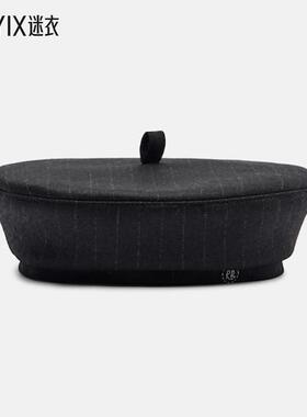 Ruslan Baginskiy 女款Pinstriped 羊毛混纺贝雷帽 迷衣时尚