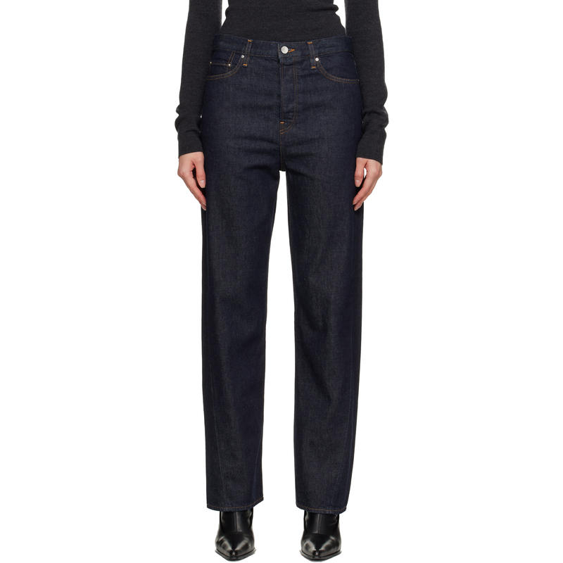 TOTEME 女士 牛仔长裤 海军蓝 Twisted Seam Full Length 牛仔裤