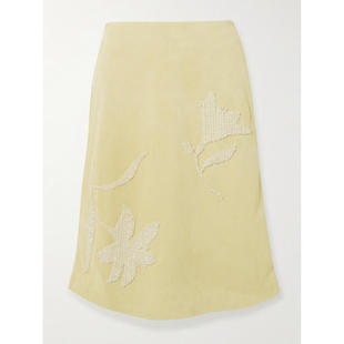 16Arlington 女士 SS25 中长裙 Dafne 精饰绒面革中长半身裙