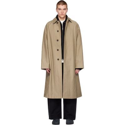 Studio Nicholson 男士 FW26 风衣 卡其色 Crowe Coated Cotton