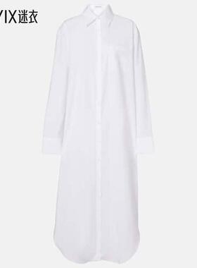 The Frankie Shop 女款Helena 棉质衬衫式连衣裙 迷衣时尚