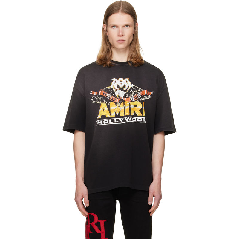 Amiri 埃米尔 男士 T恤 黑色 AMIRI Hollywood Eagle Skate