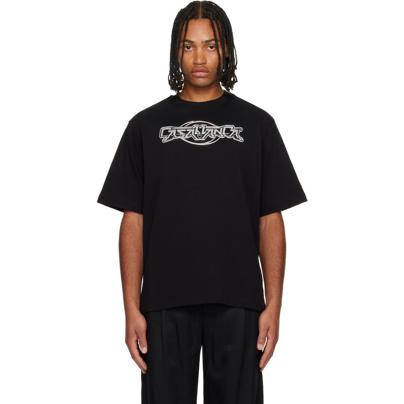 Casablanca 男士 T恤 黑色 Chrome Oversized T 恤