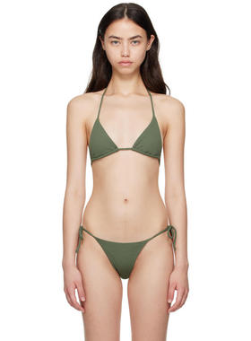 Matteau 女士 比基尼 绿色 String Triangle 比基尼上装