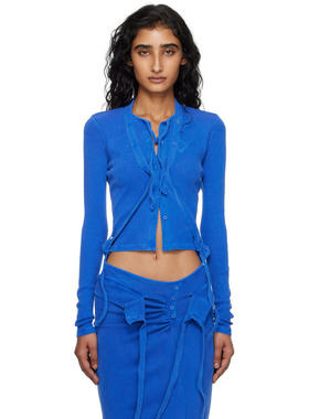 Ottolinger 女士 开衫 蓝色 Double Closure Rib 开衫