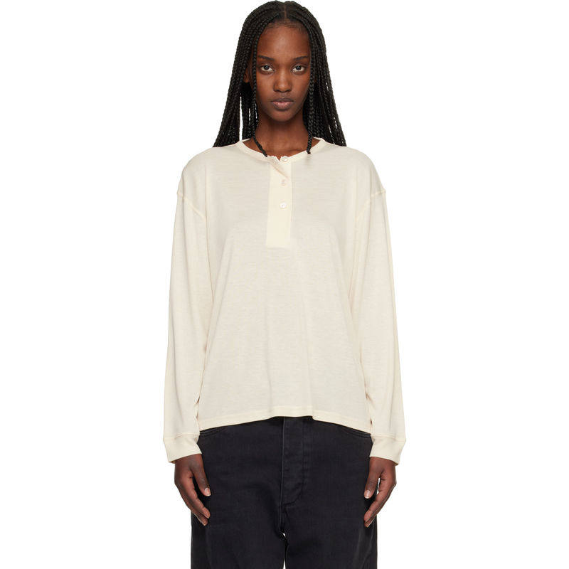 Studio Nicholson 女士 SS26 T恤 米色 Rutas Jersey 亨利衫图片