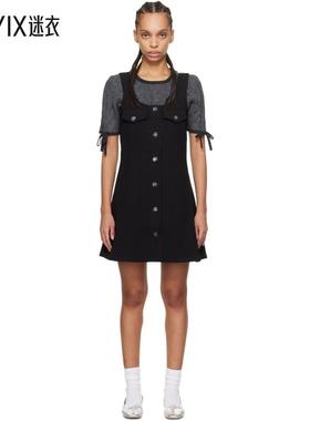 Ganni 女款黑色 Bonded Crepe 连衣裙