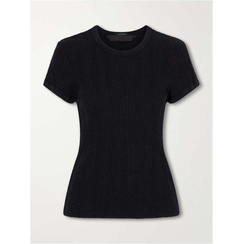 Mother Denim 女士 SS27 T恤 Itty Bitty Ringer 罗纹棉针织图片