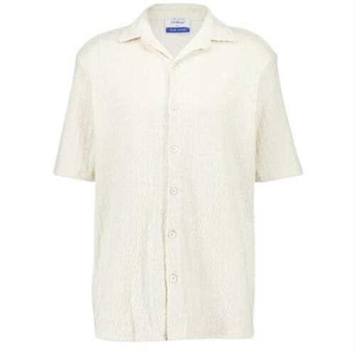 Off-White 男士 SS25 衬衫 米白色纽扣短袖