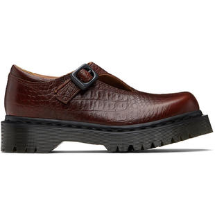 Dr. Martens马丁博士女士 休闲皮鞋 酒红色 Regina 玛丽珍鞋