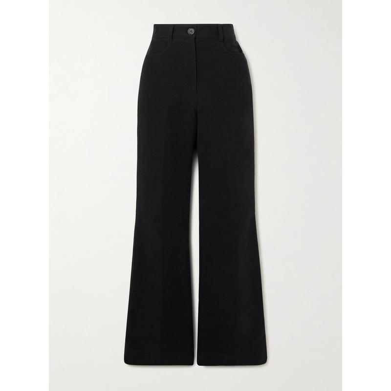 Totême 女士 SS25 长裤 cotton-moleskine 喇叭有机长裤
