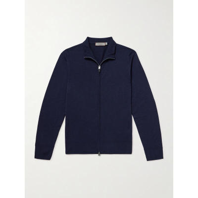 Canali 康钠丽 男士 SS26 POLO衫 羊毛拉链针织开衫