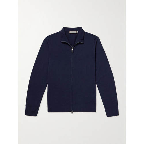 Canali 康钠丽 男士 SS26 POLO衫 羊毛拉链针织开衫