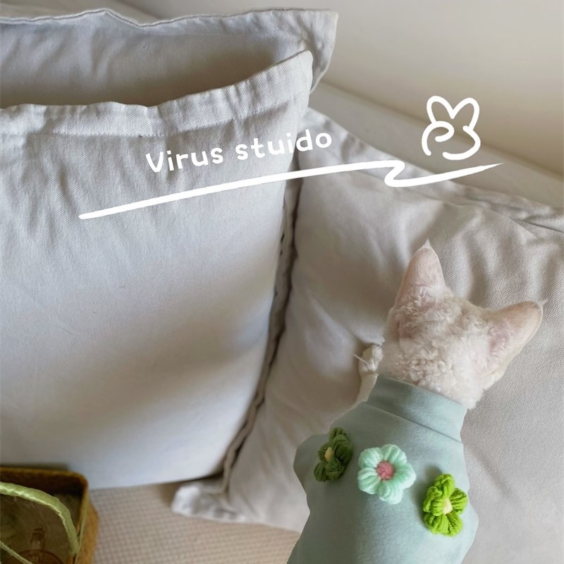 春秋斯芬克斯无毛猫德文衣服保暖加厚可爱打底衫狗狗小猫咪外套