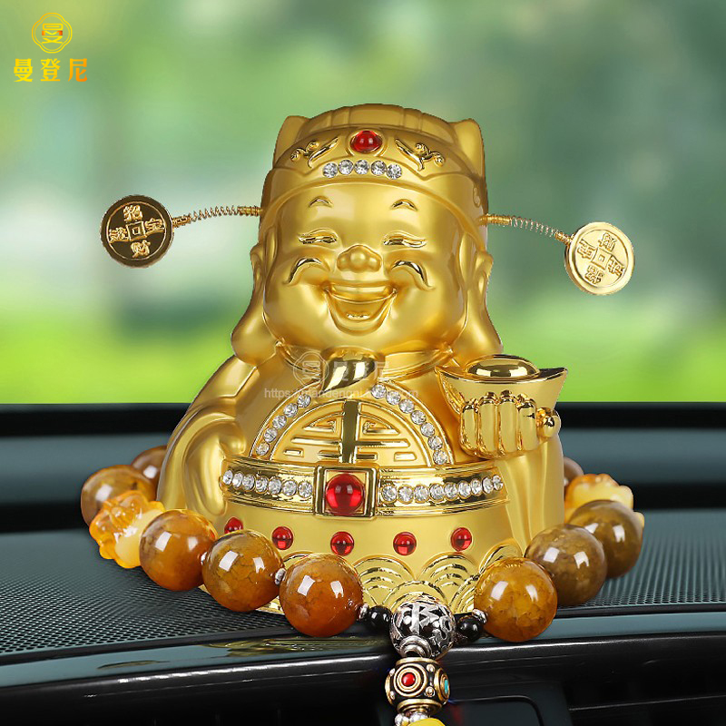 汽车摆件高档财神爷车内装饰用品女出入平安车载中控台男2022新款