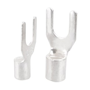 UT6 4冷压叉型线鼻Y形法兰跨接线端子铜线耳黄铜紫铜