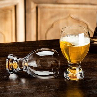 高档水晶玻璃扎啤酒杯大容量家用轻奢精酿小麦扎啤杯金箔冷饮杯子
