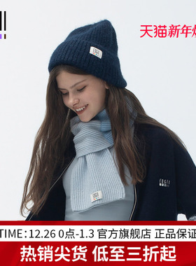 EDGII 2024AW新品针织拉毛帽巴恩风大头围显脸小护耳保暖毛线帽