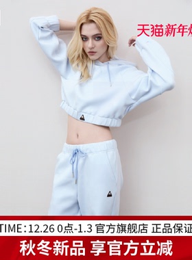 EDGII 2025AW新品连帽抽绳短卫衣休闲宽松百搭长袖上衣女运动