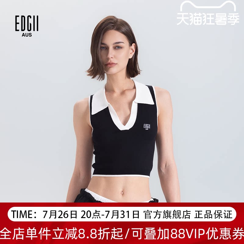 EDGII针织无袖网球运动polo衫