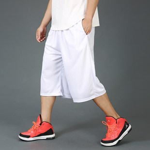 速干篮球裤 男士 宽松六七分裤 薄款 沙滩裤 凉快短裤 运动中裤 夏季 大码