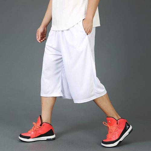 夏季薄款凉快短裤速干篮球裤男士大码运动中裤沙滩裤宽松六七分裤