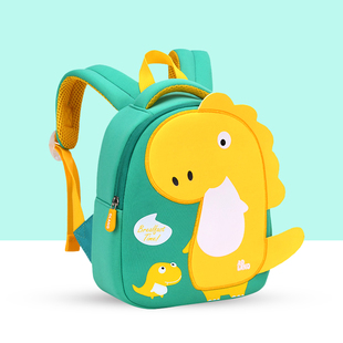 幼儿园书包男恐龙2021新款可爱男孩G红蓝黄绿色小班中班男童双肩