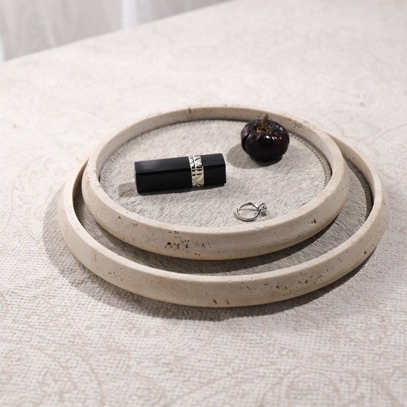 轻奢侘寂风洞石马毛香薰托盘家居卧室首饰收纳盘,家居饰品,香薰托盘,淘宝优惠券,粉丝福利购,淘宝优惠卷