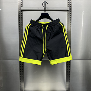 条纹拼接休闲短裤 网红运动裤 男夏季 宽松直筒五分裤 潮 新款 潮牌时尚