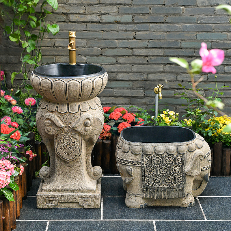 户外阳台庭院立柱盆水池台盆拖把池室外浴室洗手台花园洗脸水槽