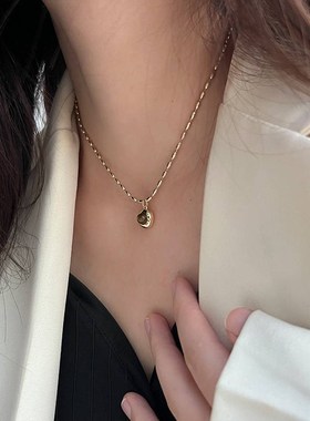 设计感虎眼米粒链条轻奢项链女冷淡风小众设计感百搭简约锁骨链