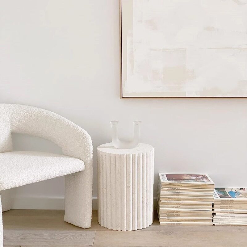 北欧风天然大理石圆柱客厅玄关酒店样板间雕塑底座展示台落地摆件,家居饰品,落地摆件,淘宝优惠券,粉丝福利购,淘宝优惠卷