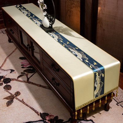 电视柜垫长条布艺桌垫防水餐边柜桌布盖布桌台面保护垫子防尘盖布