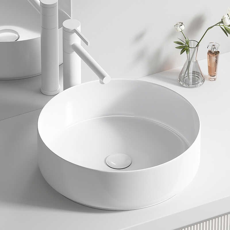 台上洗手盆家用阳台小尺寸洗脸台盆陶瓷卫生间迷你单盆小号圆盆