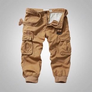 夏季 裤 迷彩七分裤 中裤 小脚哈伦7分束脚 男士 修J身休闲裤 多口袋工装