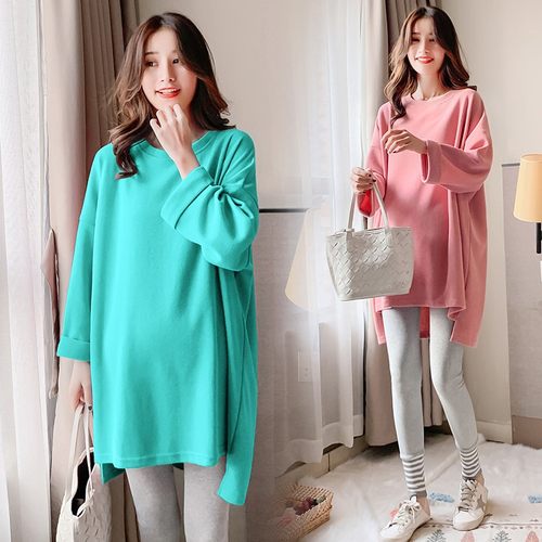 加肥加大码孕妇卫衣连衣裙女春季新款中长款韩版宽松针织衫200斤