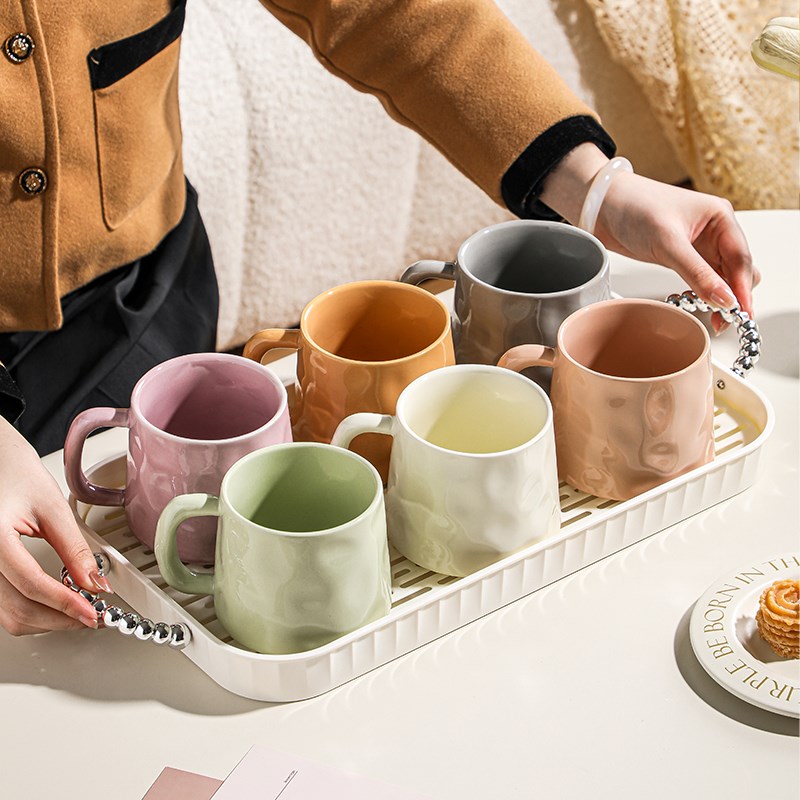 乔迁新居水杯套装j家用杯具客厅喝水陶瓷杯子一家人马克杯早餐咖