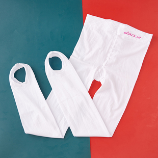 儿童舞蹈袜打底i袜肤连裤袜女童夏季薄款跳舞袜白色打底裤连脚丝