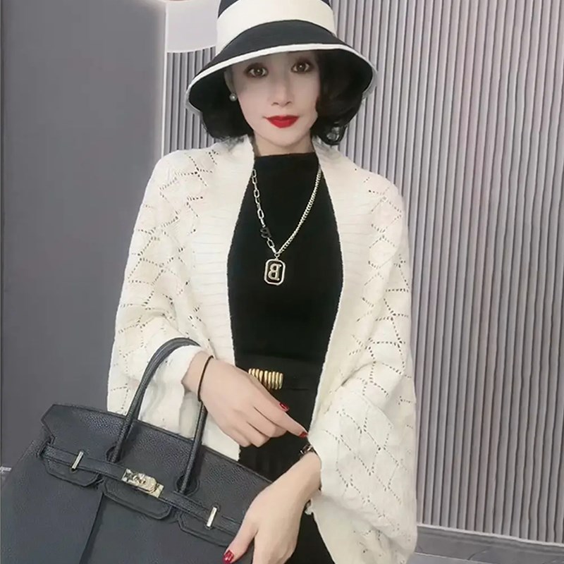 针织披肩女2022新款时尚洋气A旗袍外搭春秋配裙子斗篷开衫外套