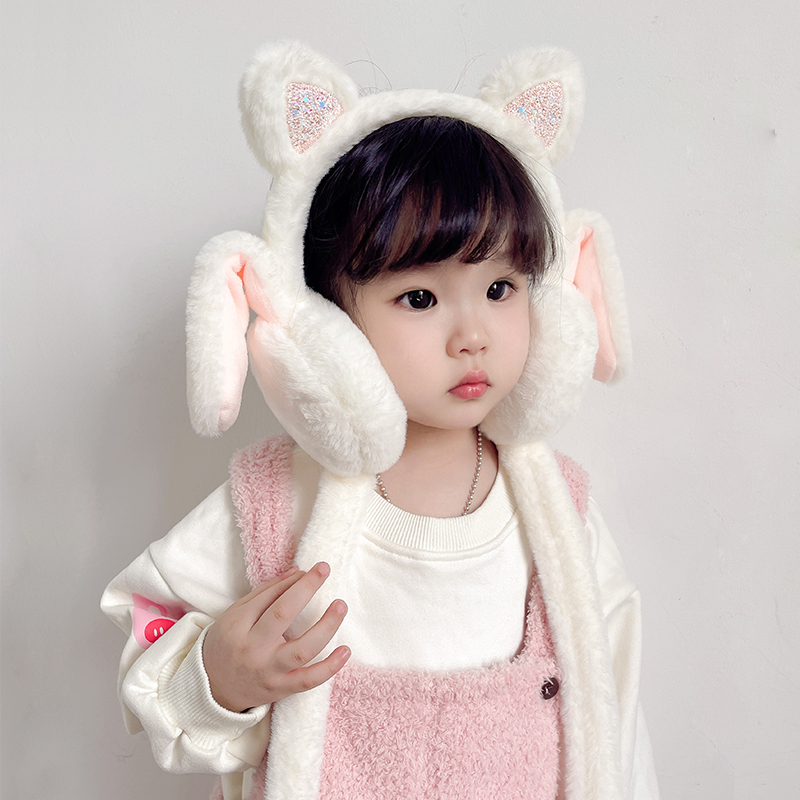 儿童耳罩冬季f保暖可爱超萌毛绒加厚女童网红会动耳捂耳暖护耳套