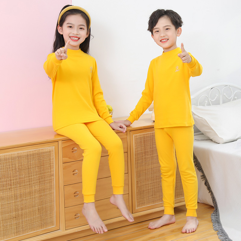 儿童内衣套d组男童女童薄款秋衣卫生裤春秋中大童睡衣小孩棉毛衫