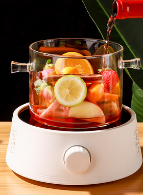 透明煮热红酒锅围炉煮茶壶耐x高温玻璃泡面炖锅明火电陶炉高硼硅
