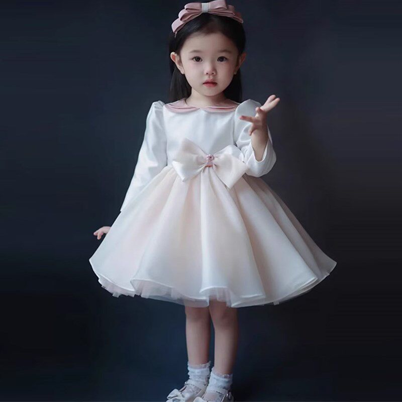 女童生日宴花童蓬蓬裙周岁礼服女宝宝高端H2024新款儿童洋气公主