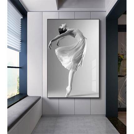 芭蕾舞玄关装饰画现代美女人物舞蹈挂画北欧风格床头客厅卧室壁画