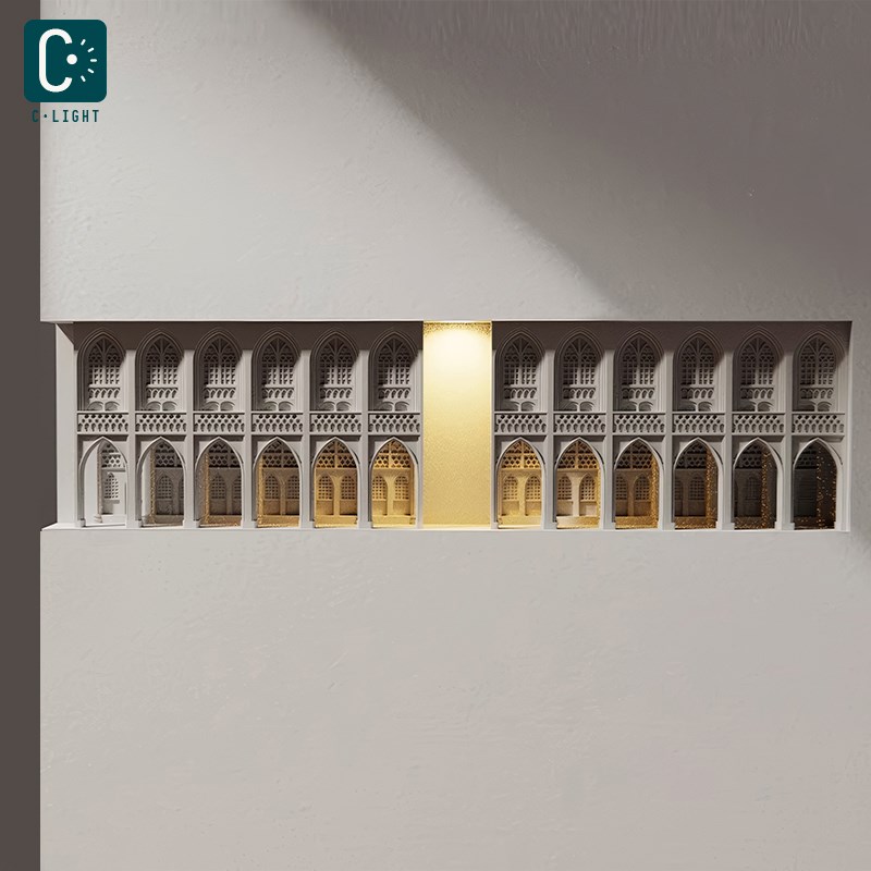 壁龛古道长廊夜灯走廊过道石膏灯嵌入式民宿转角壁灯内嵌氛围灯