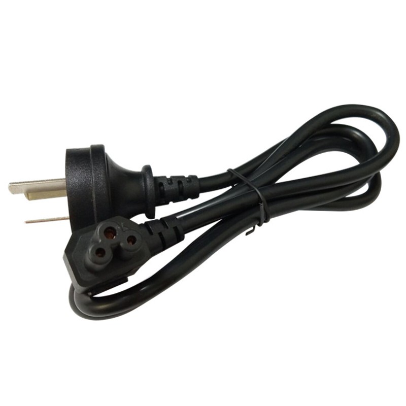 国标梅花尾电源线笔记本三孔梅花尾带插头通用充电适配器c5侧弯