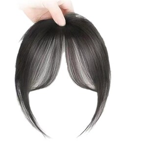 八字中分胎毛刘海女假发片高卢顶自然前额隐形补发片几字头顶刘海