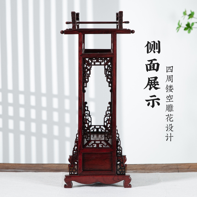 梅林笔庄多功能酸枝木笔挂高档实木笔架笔挂文房四宝书法用品笔墨