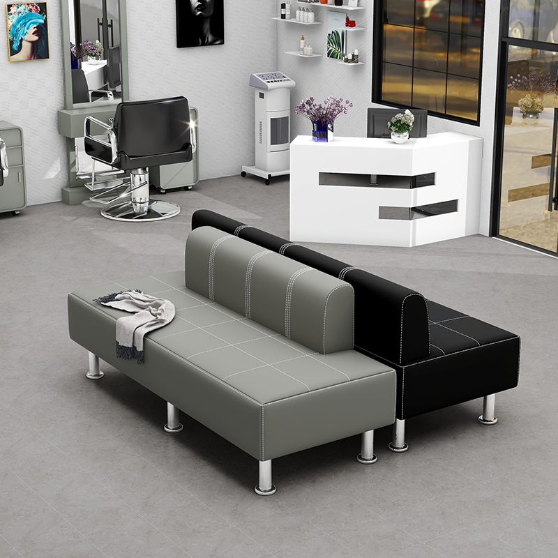 美发店理发店沙发等候椅网红发廊客人长条专用等待椅子